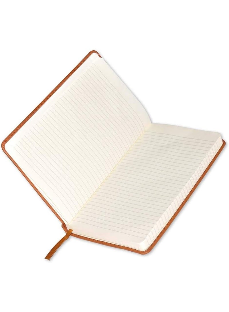 FIS Executive Notebook 120-Sheets Single Line 13x21cm, Italian PU with Pen, Brown - FSNBEXSL1321BR - Image 2